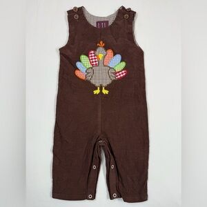 LIL CACTUS Baby Turkey Corduroy Romper 6-12M Fall Thanksgiving Cottagecore‎